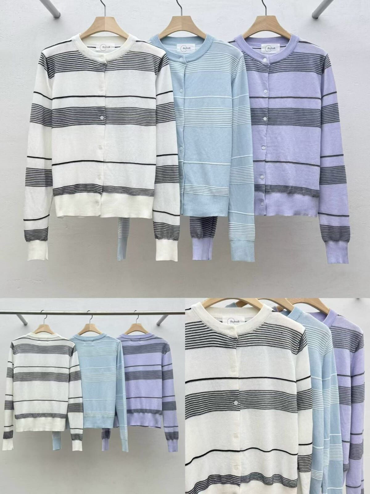 RF6027 拼色間紋小外套