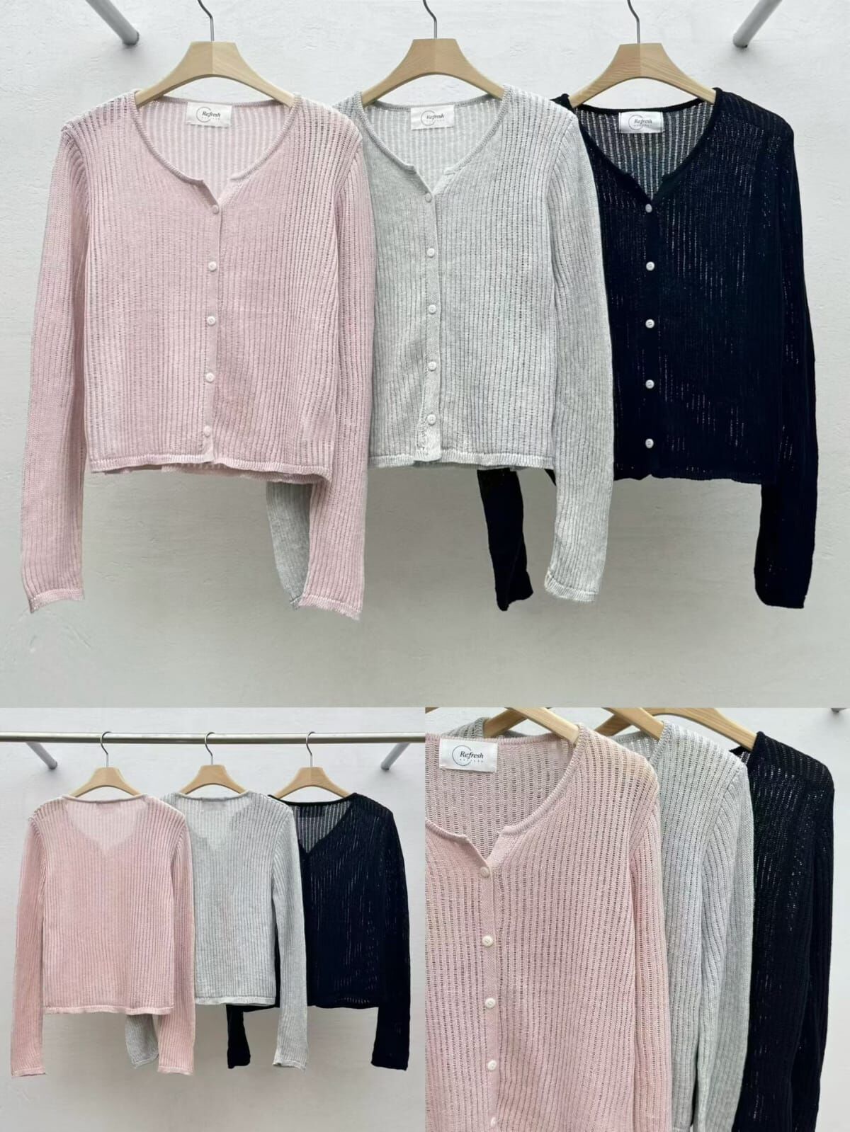 RF6025 包邊坑紋針織上衣