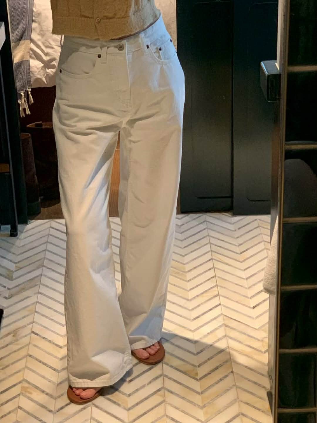 PA39 春夏必備白色直筒褲