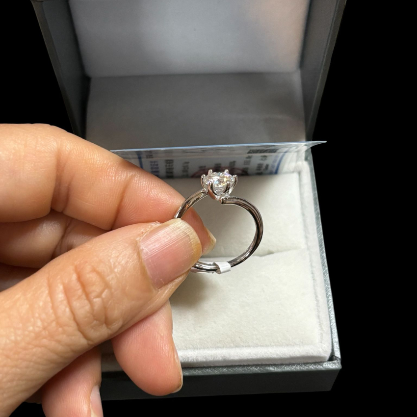 1 ct Hexagon Moissanite Ring