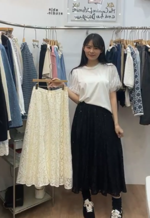 AS6051 爆單!!全蕾絲面層閃石底層長裙