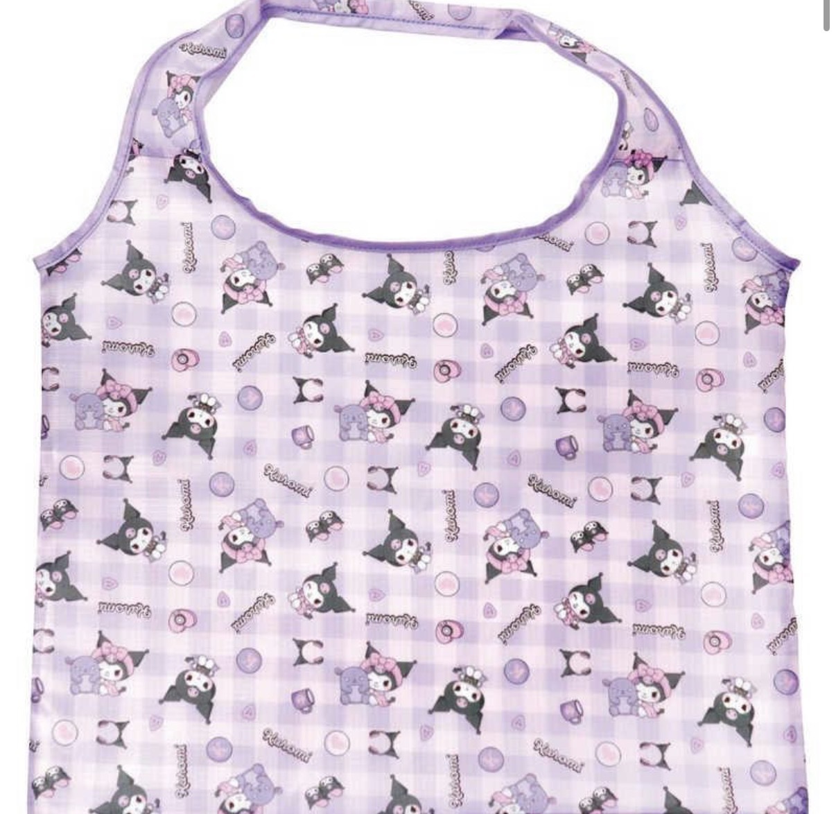 JP Kuromi 格仔密集式環保袋 紫 34x42 5026