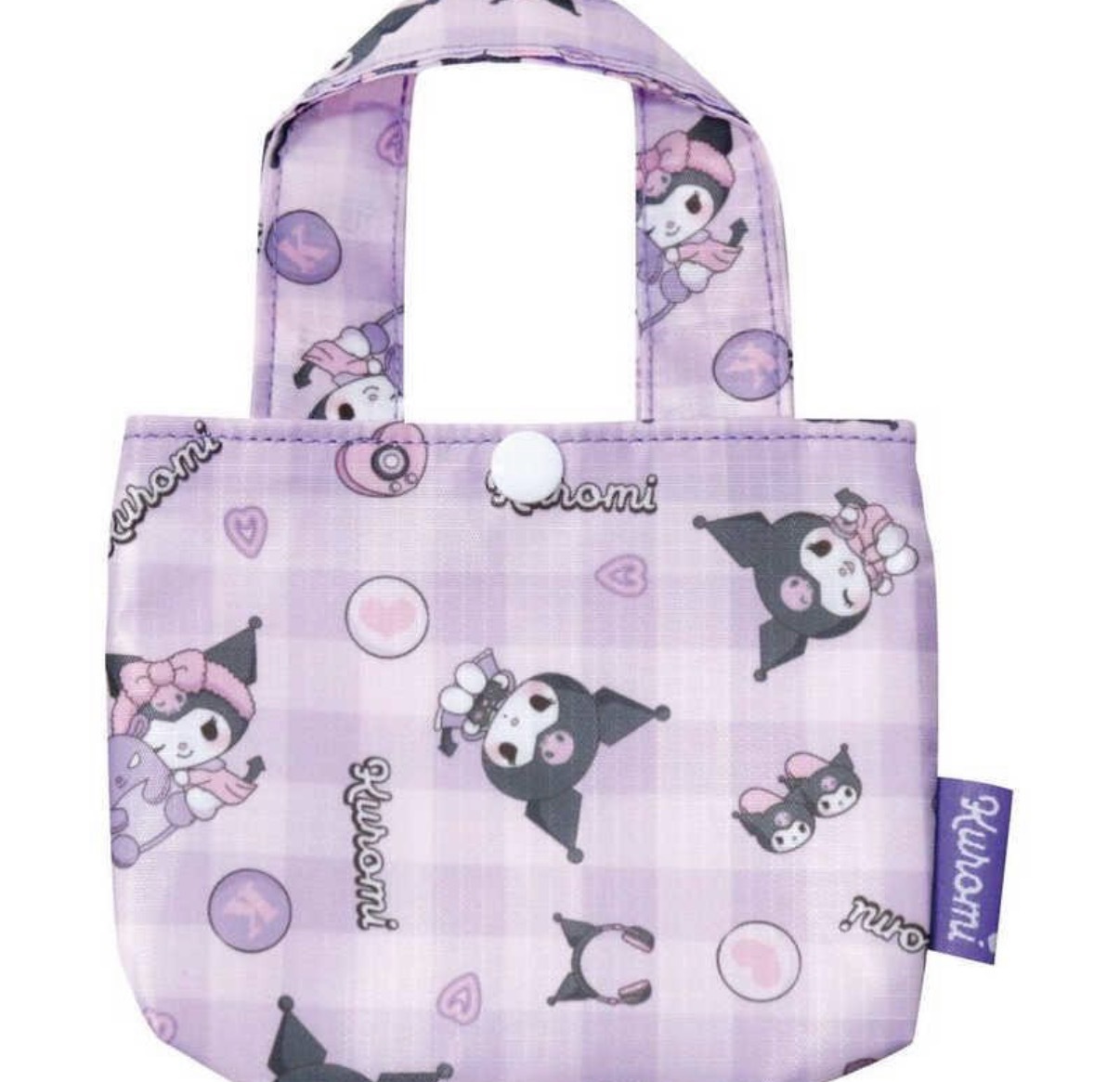 JP Kuromi 格仔密集式環保袋 紫 34x42 5026