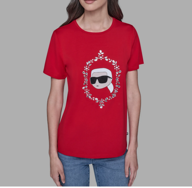 [S] KARL LAGERFELD ADMIRAL RED KARL FRAME TEE, L5WHMA49-ADJ (SKL1496)