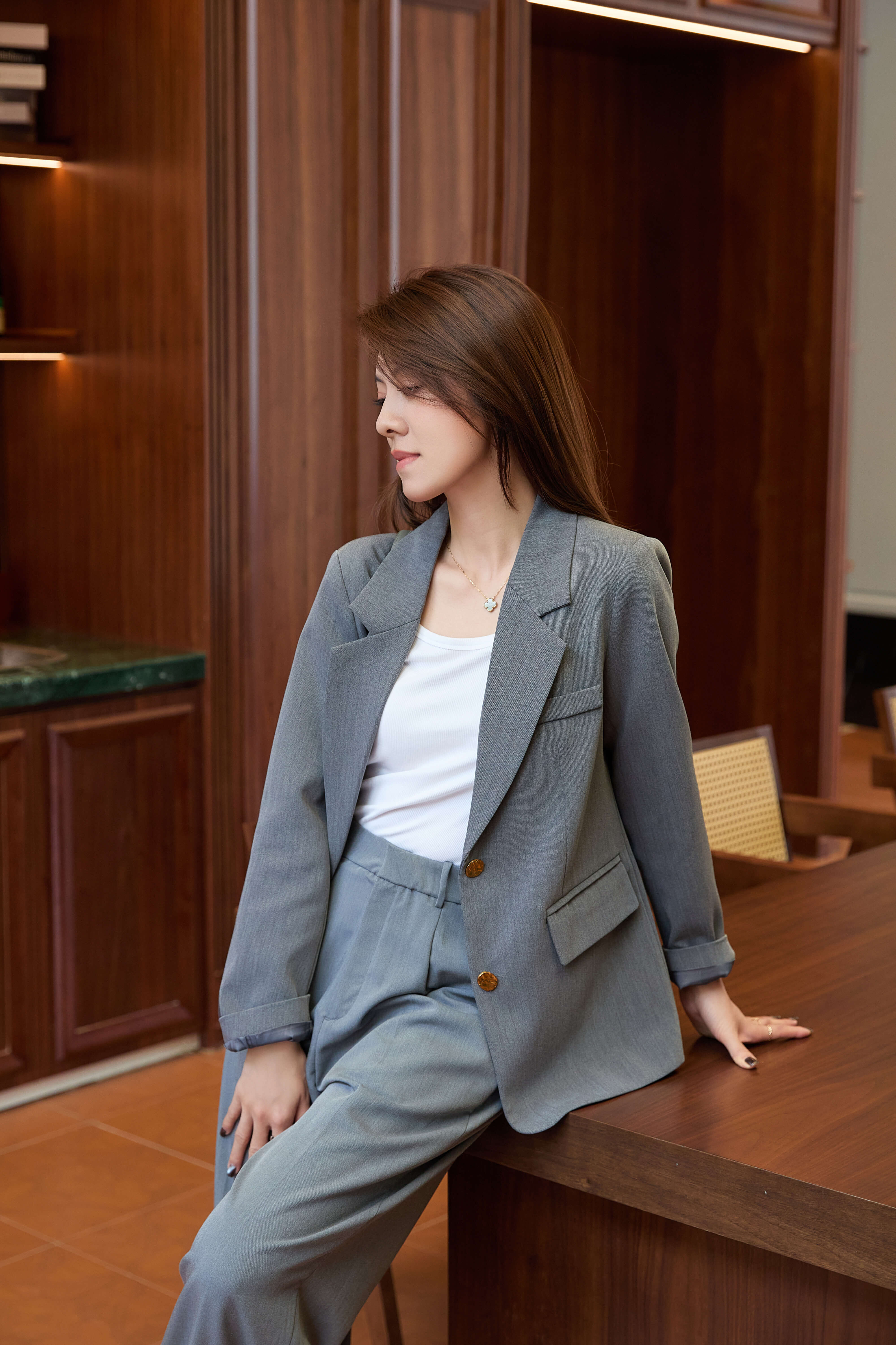 Single Breasted Suit Blazer_BZ263L26