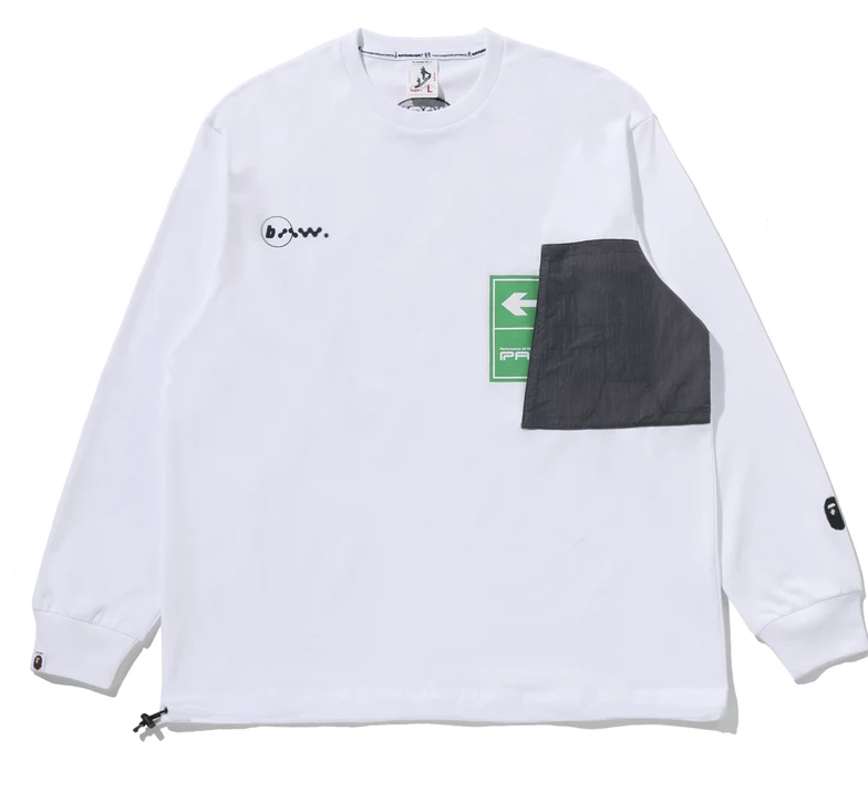 【BAPE X 倉石一樹】0307 發售 寬版“EXIT” POCKET LONG SLEEVES TEE