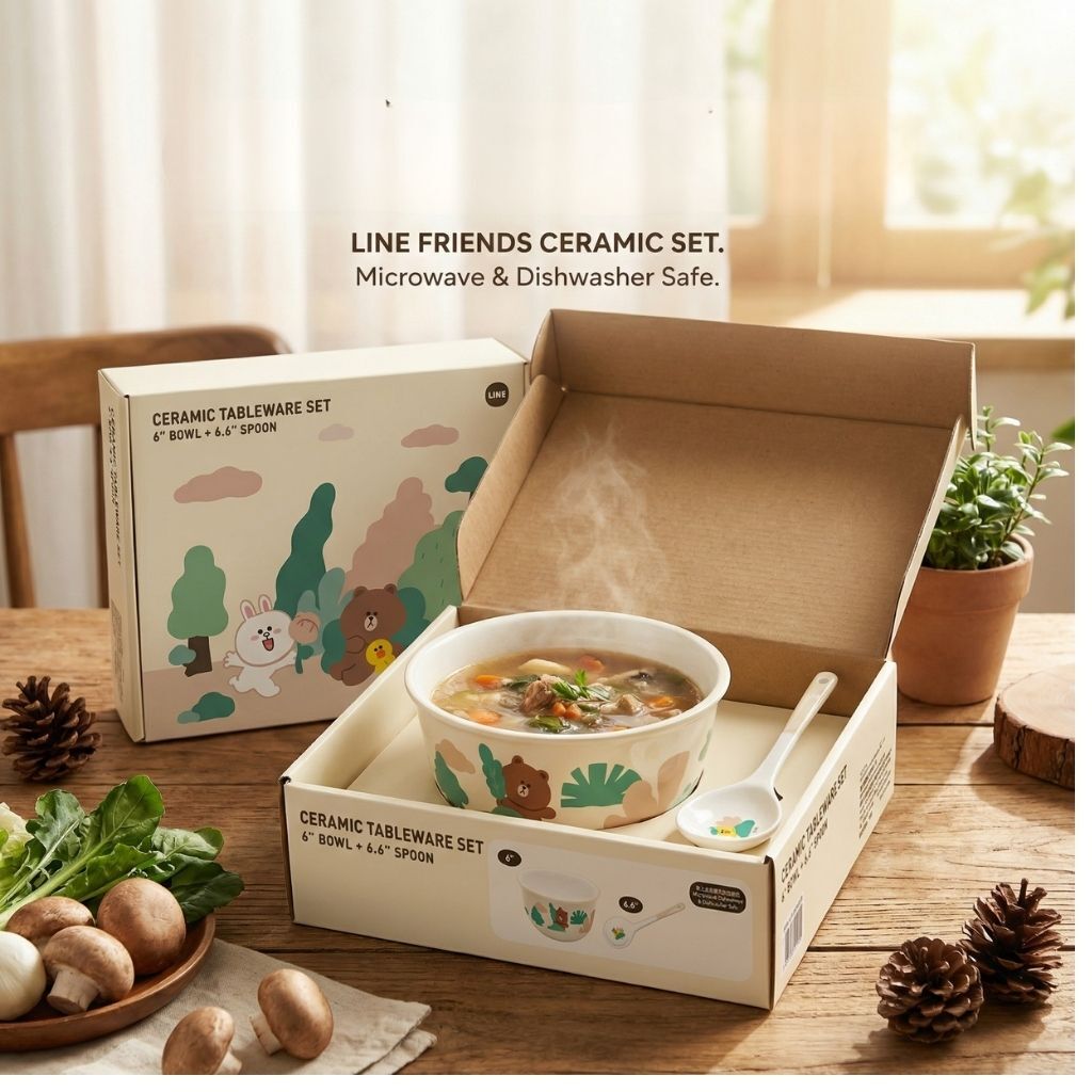 LINE FRIENDS |陶瓷大湯碗餐具禮盒套裝