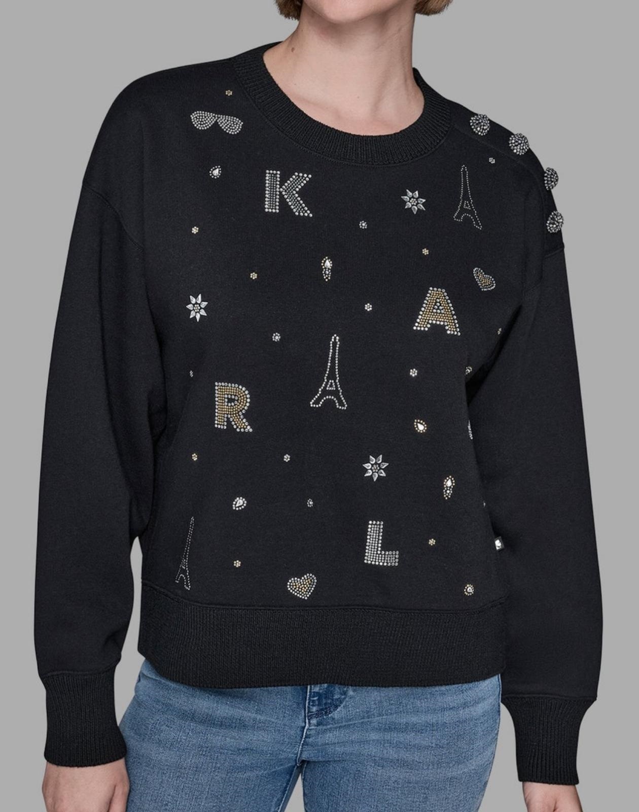 Karl Lagerfeld 黑色水鑽衞衣 KL120