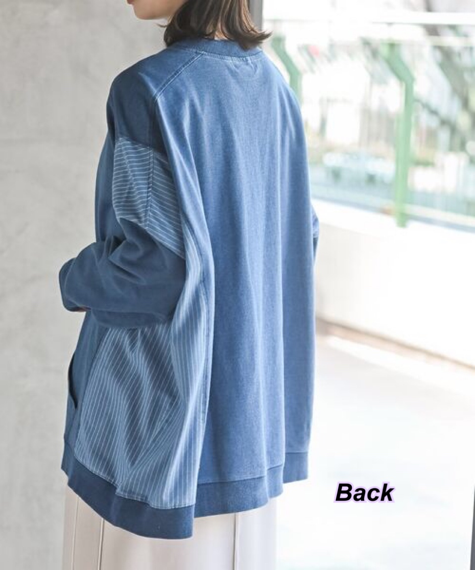 260311 新款日系女裝 拼布直間牛仔上衣/2 色