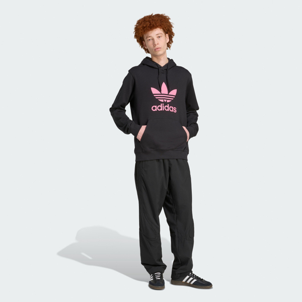 Adidas 愛迪達 Trefoil Hoody JY3764 男 連帽上衣 帽t 連帽長袖 黑 粉logo 亞版