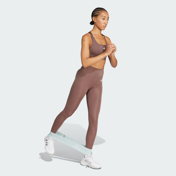 Adidas 愛迪達 Optime Essentials JW7643 女 緊身/內搭褲 棕 亞版 高腰 吸濕排汗