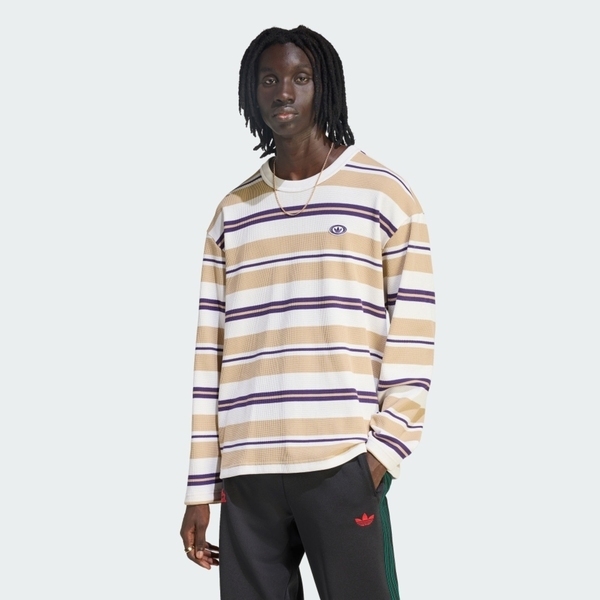 Adidas 愛迪達 Graphic Ls Tee KS6849 男 長袖上衣 休閒長袖 卡其 白 亞版