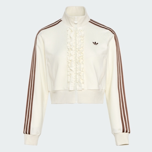 Adidas 愛迪達 宋雨琪同款 Track Top KU9388 女 立領外套 運動外套 休閒穿搭 白 亞版 荷葉邊