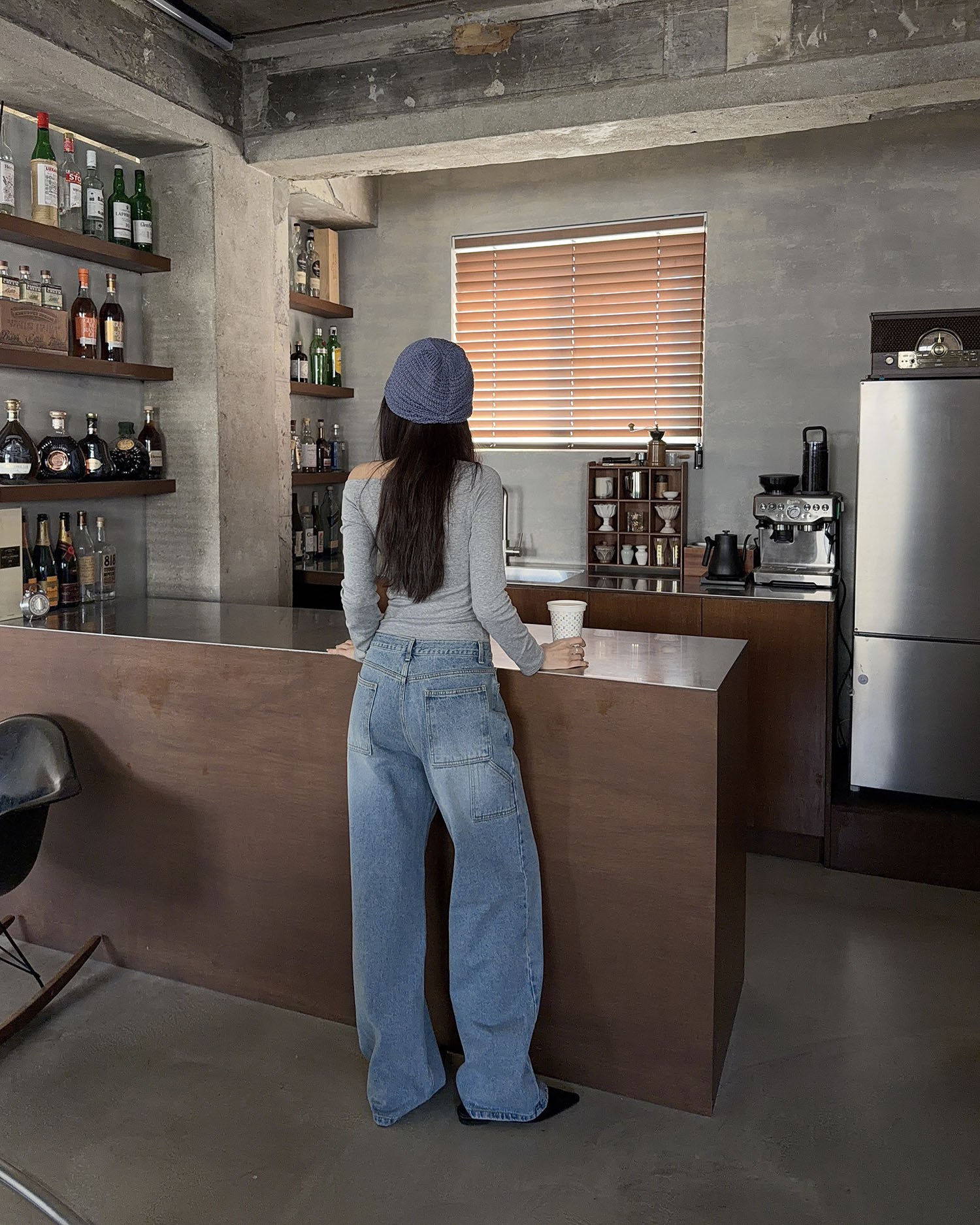 B3019 中腰小口袋丹寧