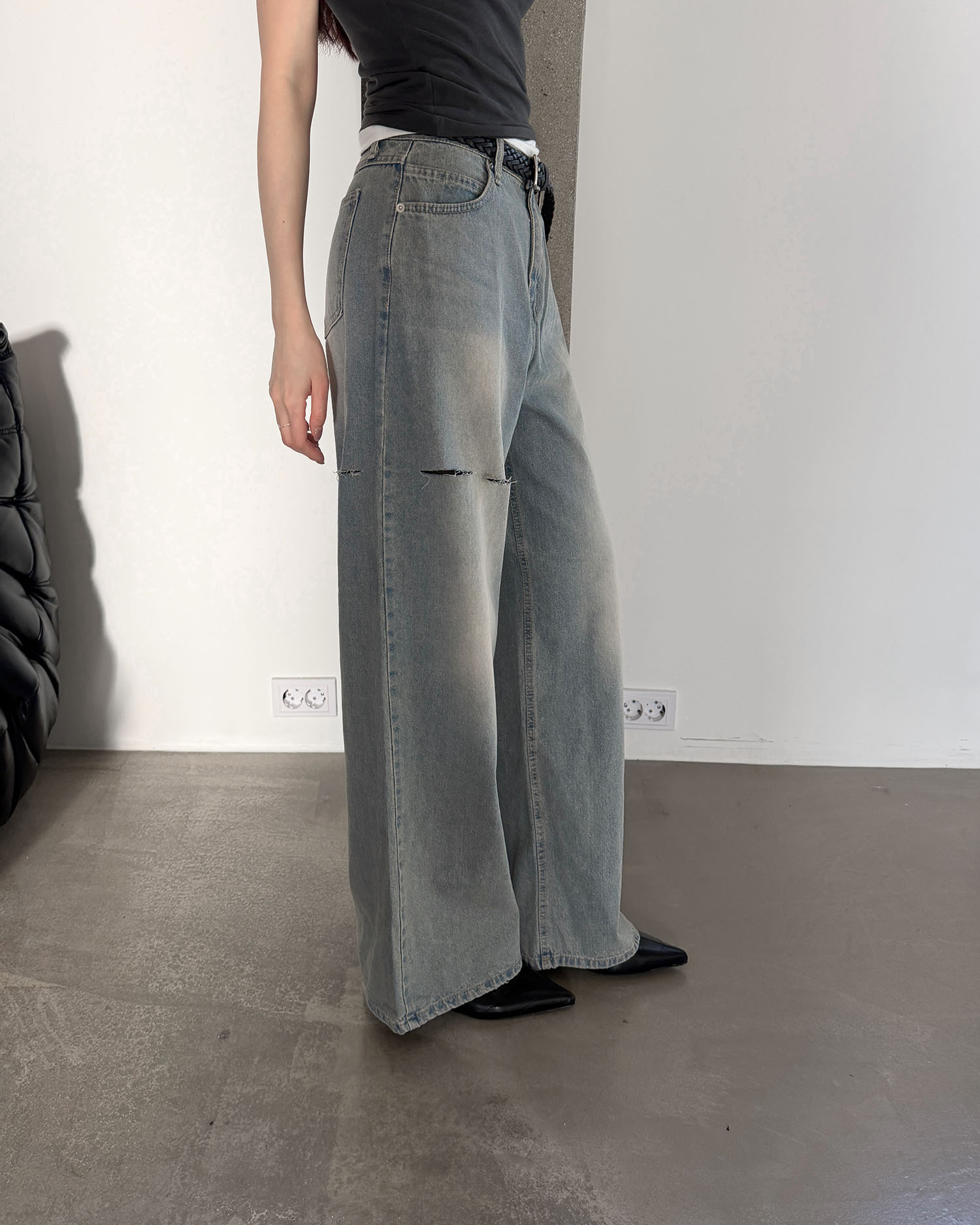 B3020 對稱割破丹寧