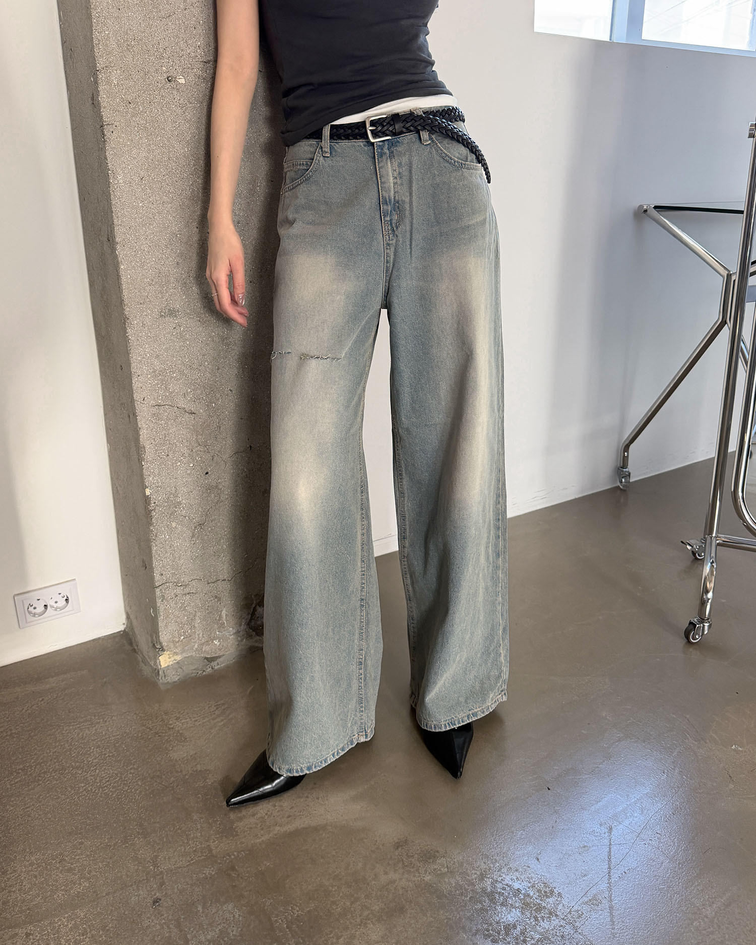 B3020 對稱割破丹寧