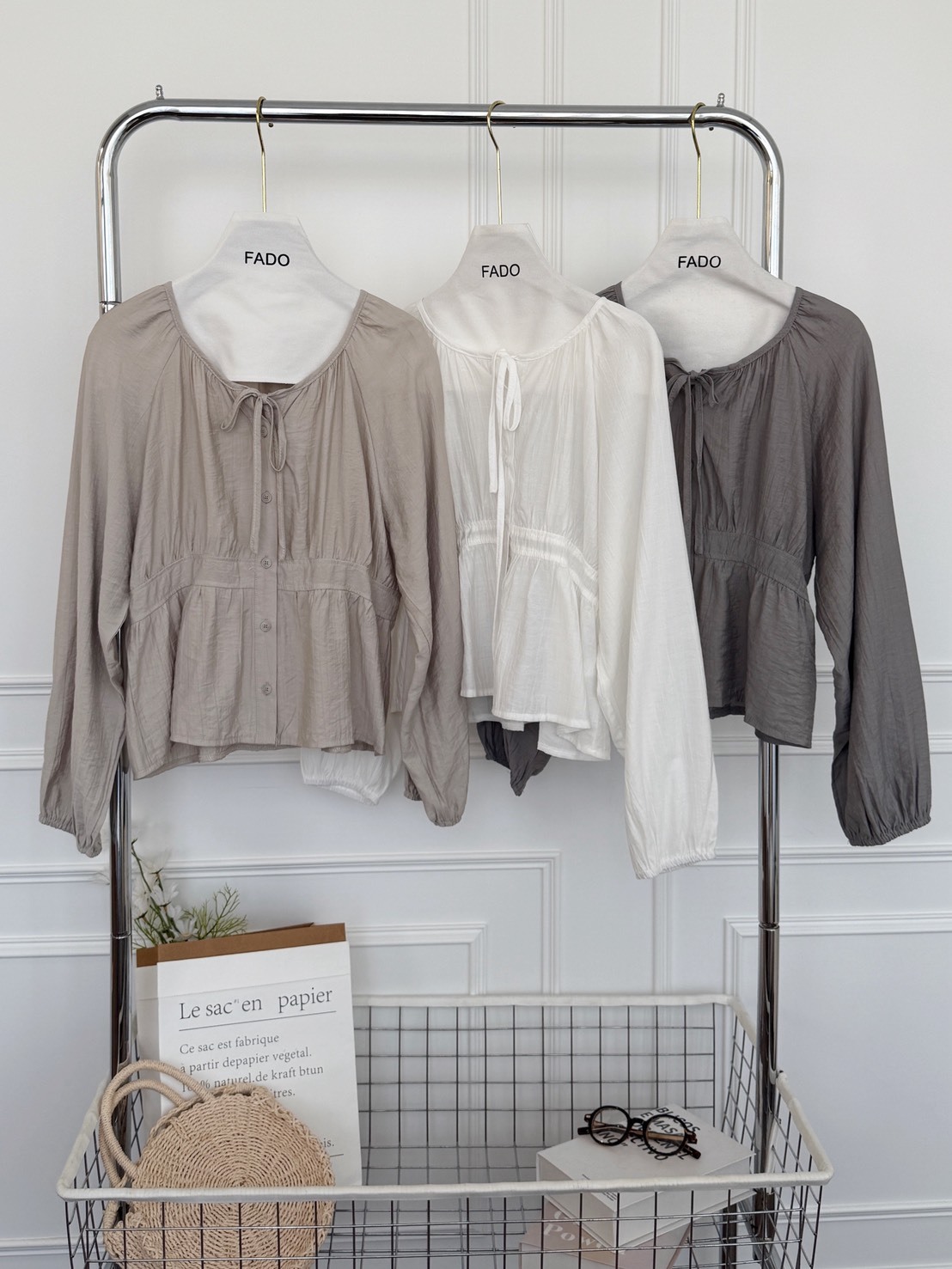 法朵Fado shop｜綁結排扣棉衫 0715001 三色