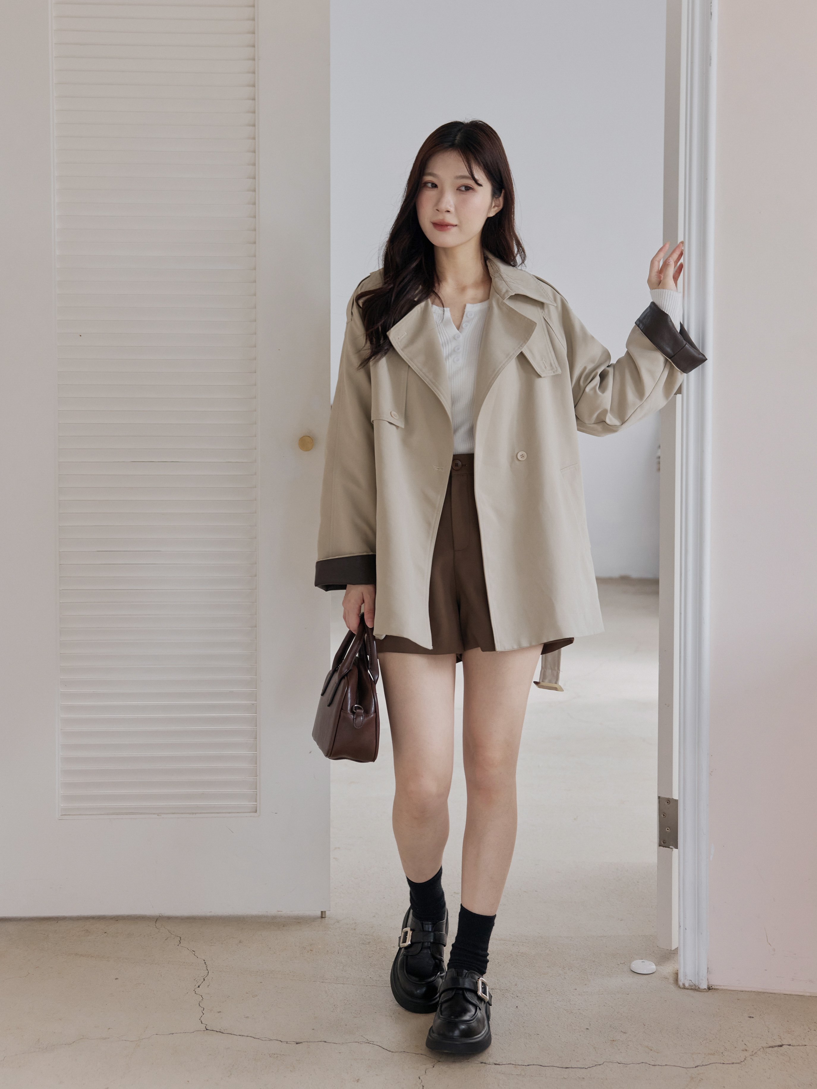 自訂 拉長腿高腰西裝短褲