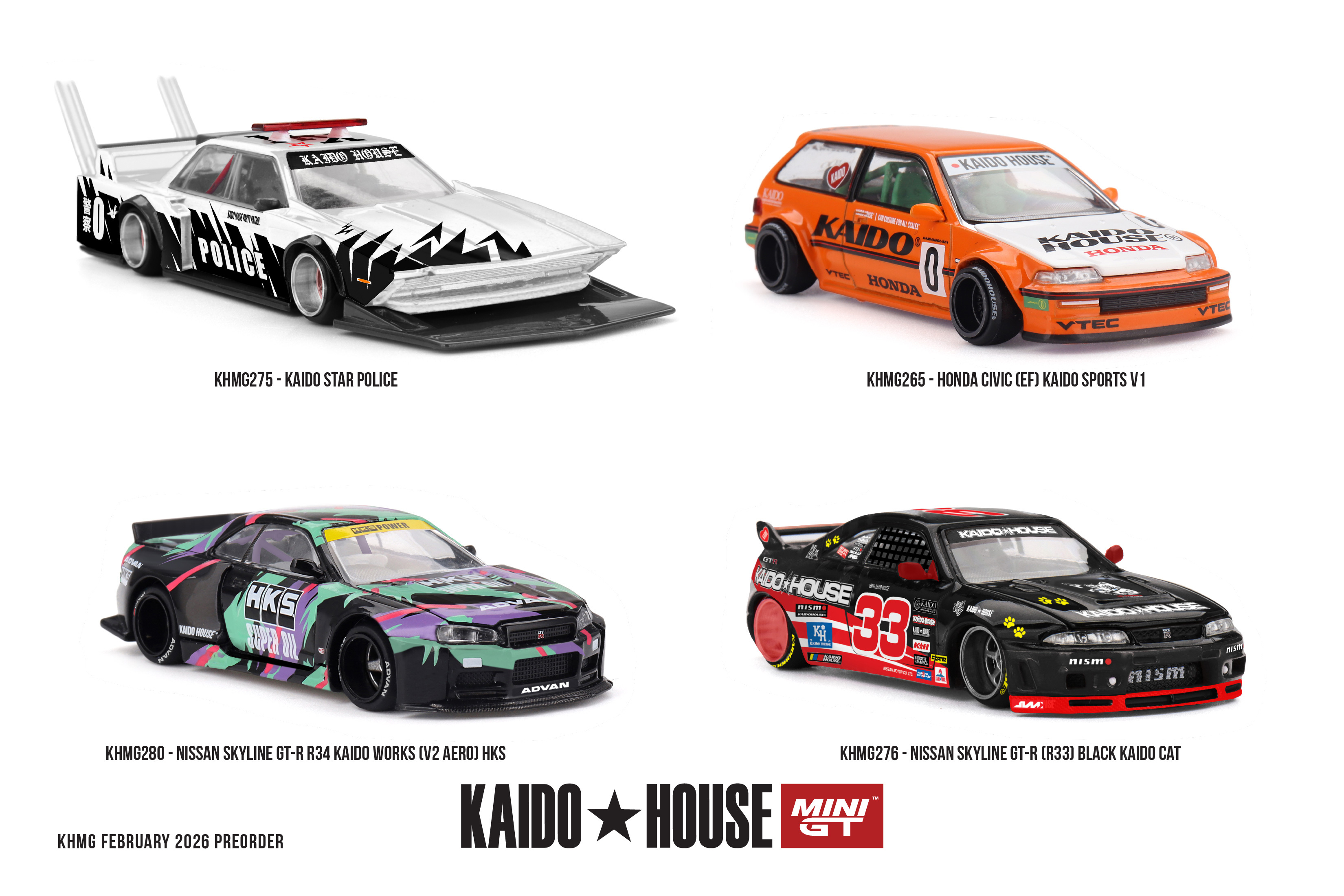 [預訂] KAIDO HOUSE x MINI GT Honda Civic (EF) Kaido Sports V1