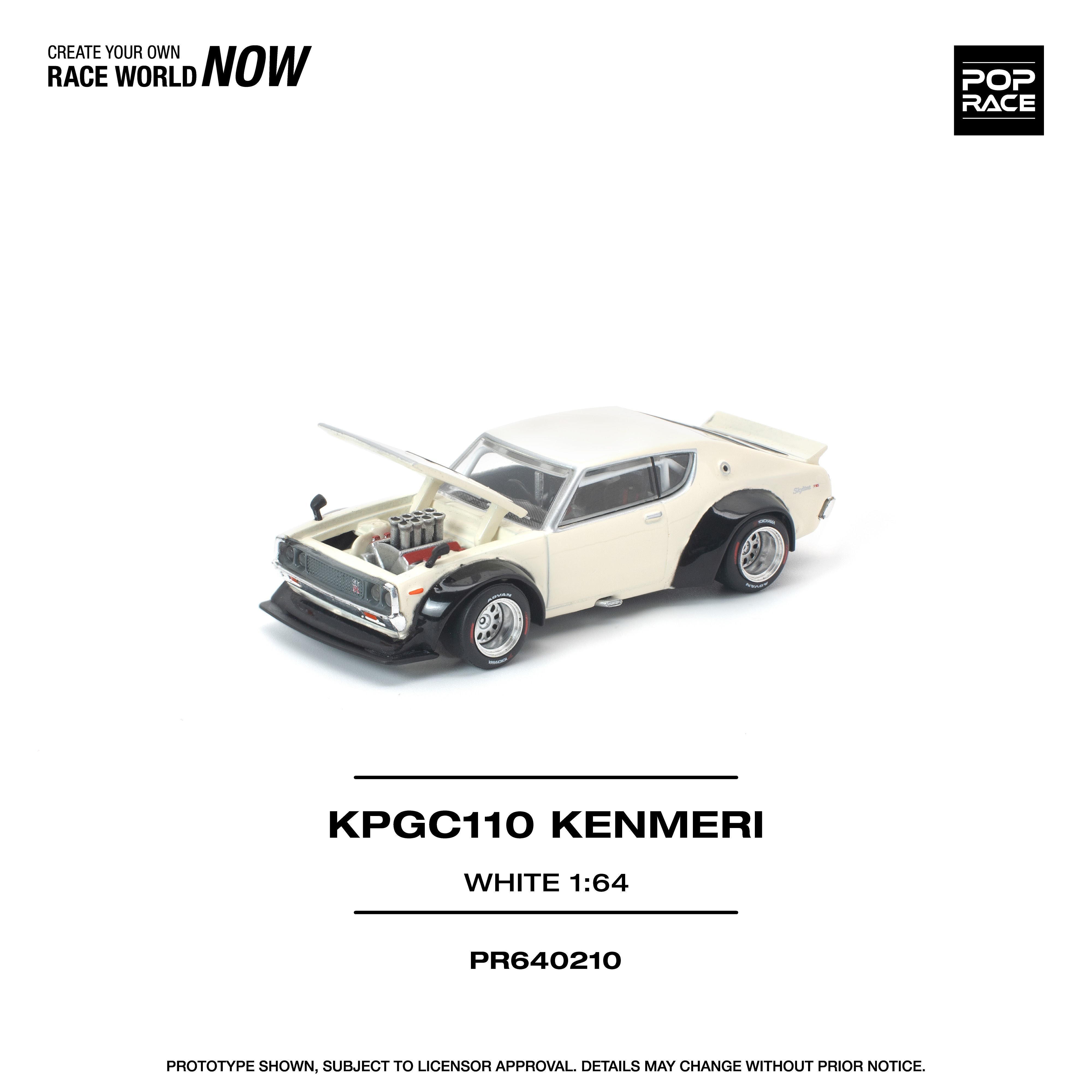 PO-$115 * POP RACE * 1:64 KPGC110 KENMERI WHITE