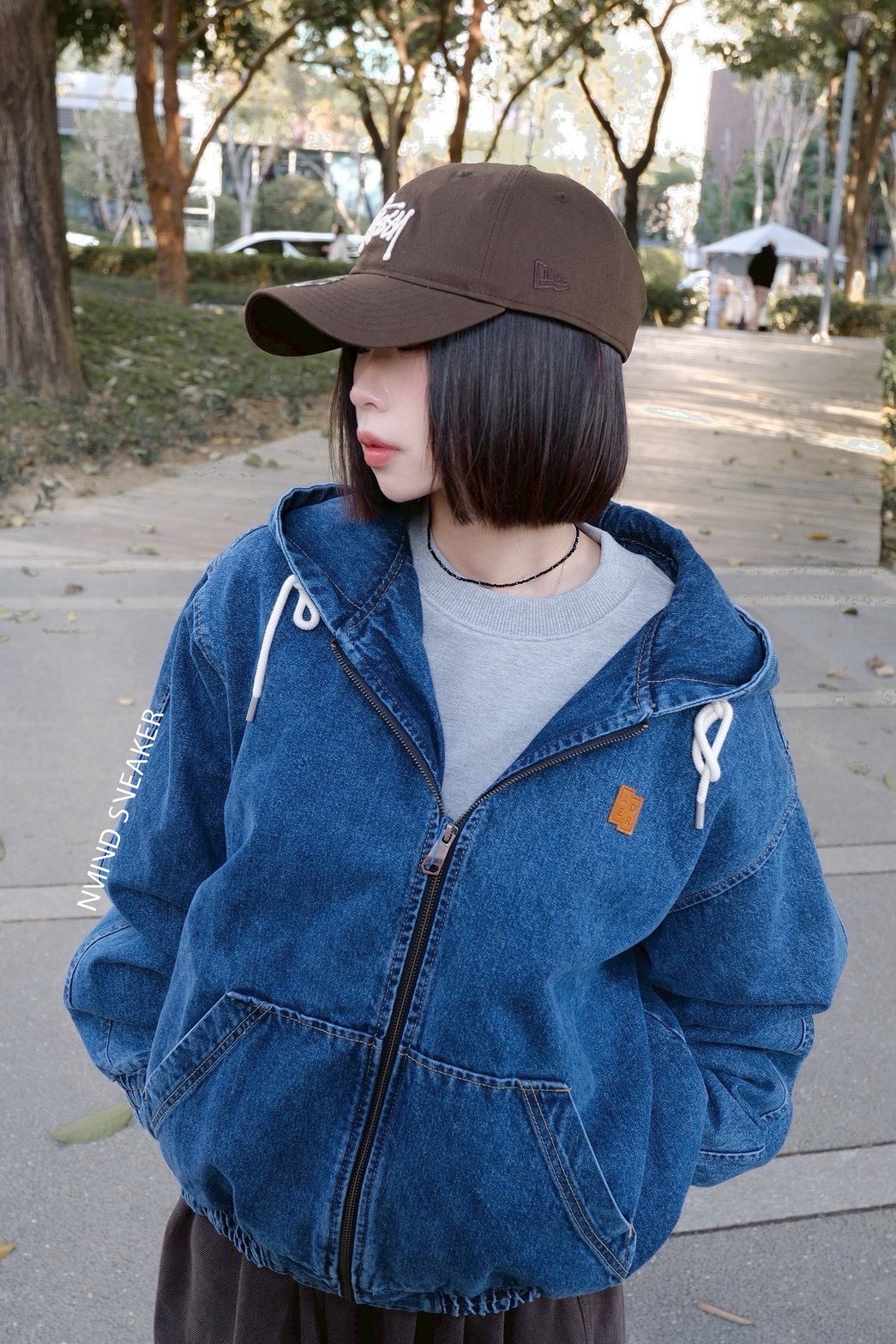 <快速出貨> ADER ERROR 重磅抽繩連帽牛仔外套 黑/藍