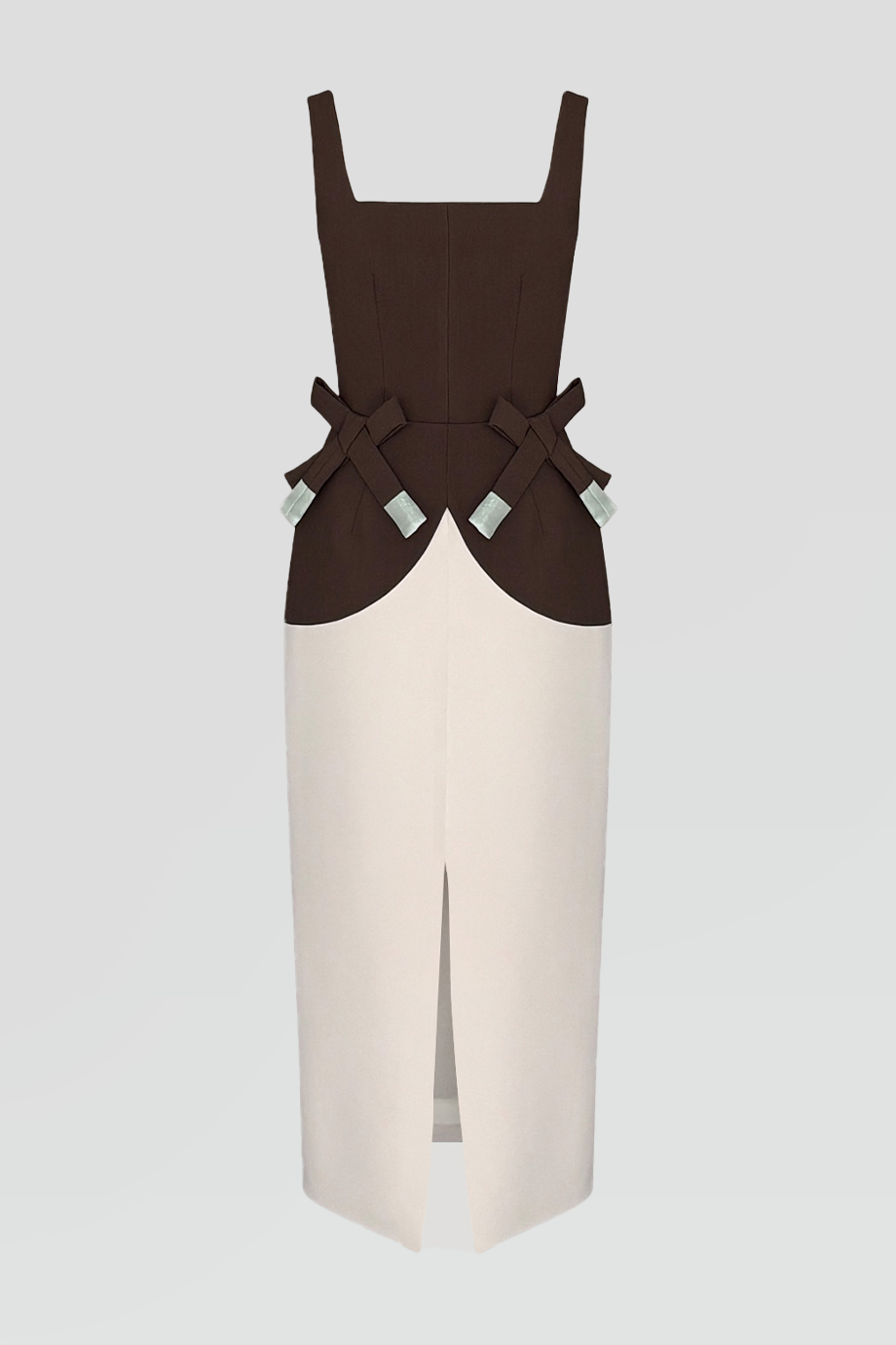 PEGGY HARTANTO｜SHIKA 撞色拼接蝴蝶結修身洋裝