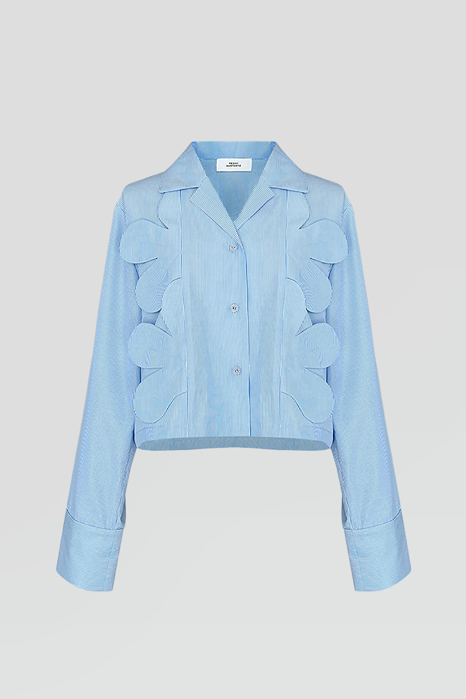 PEGGY HARTANTO｜AJISAI 立體花瓣條紋襯衫