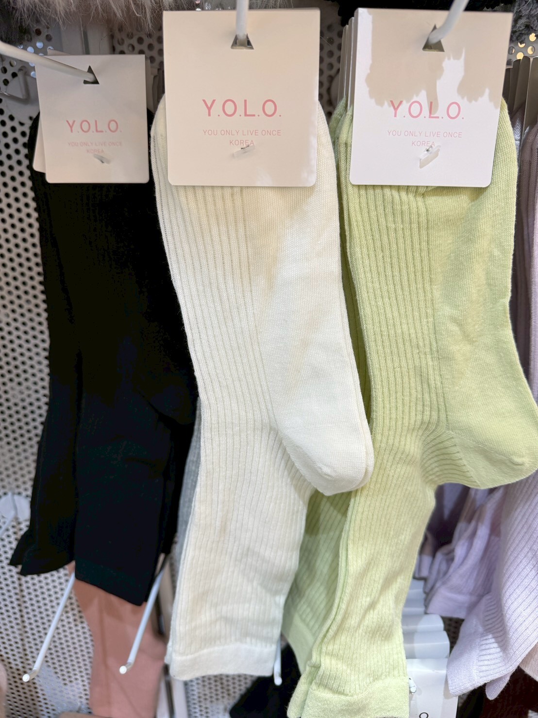 #AF125坑條糖果襪(黑/白/綠/灰)