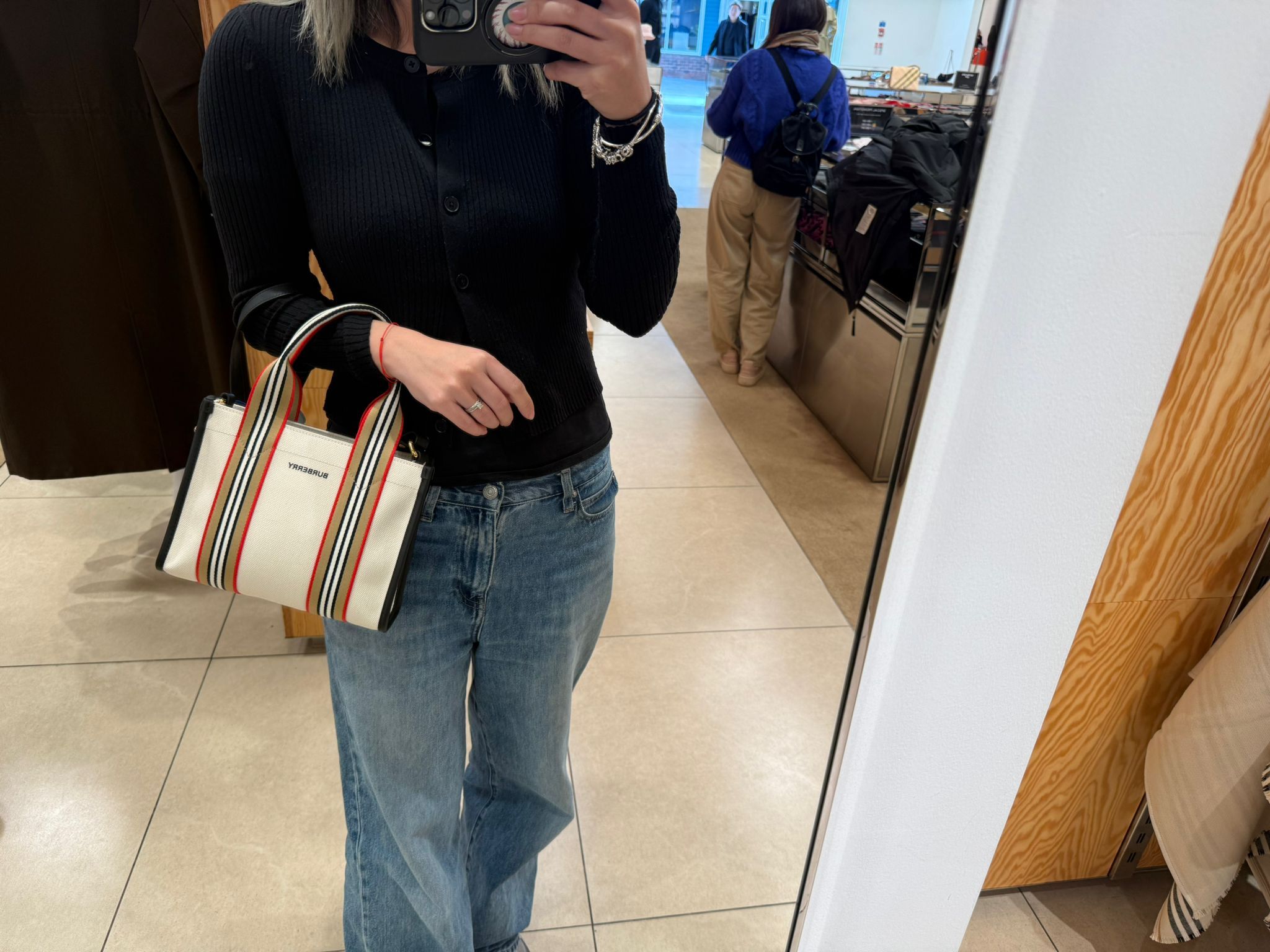 LYS01386 Burberry 格紋拼色Tote Bag