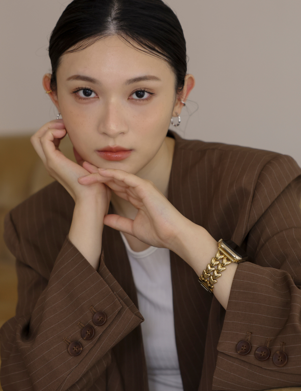 Apple Watch 輕奢立體心型錶帶（金色）