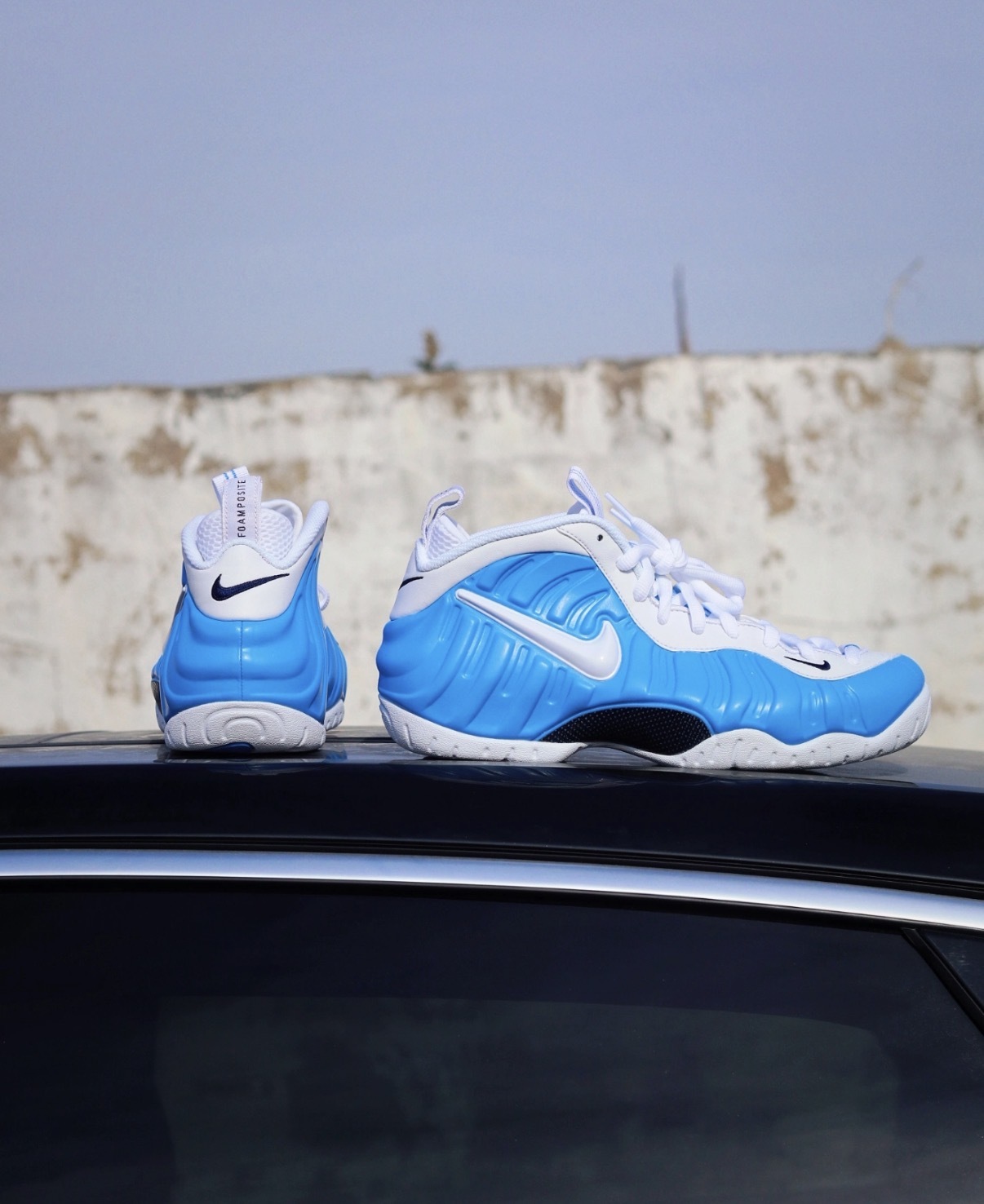 男鞋 NIKE AIR FOAMPOSITE PRO 白藍 果凍底 緩震 太空鞋 運動鞋【HF0794-400】