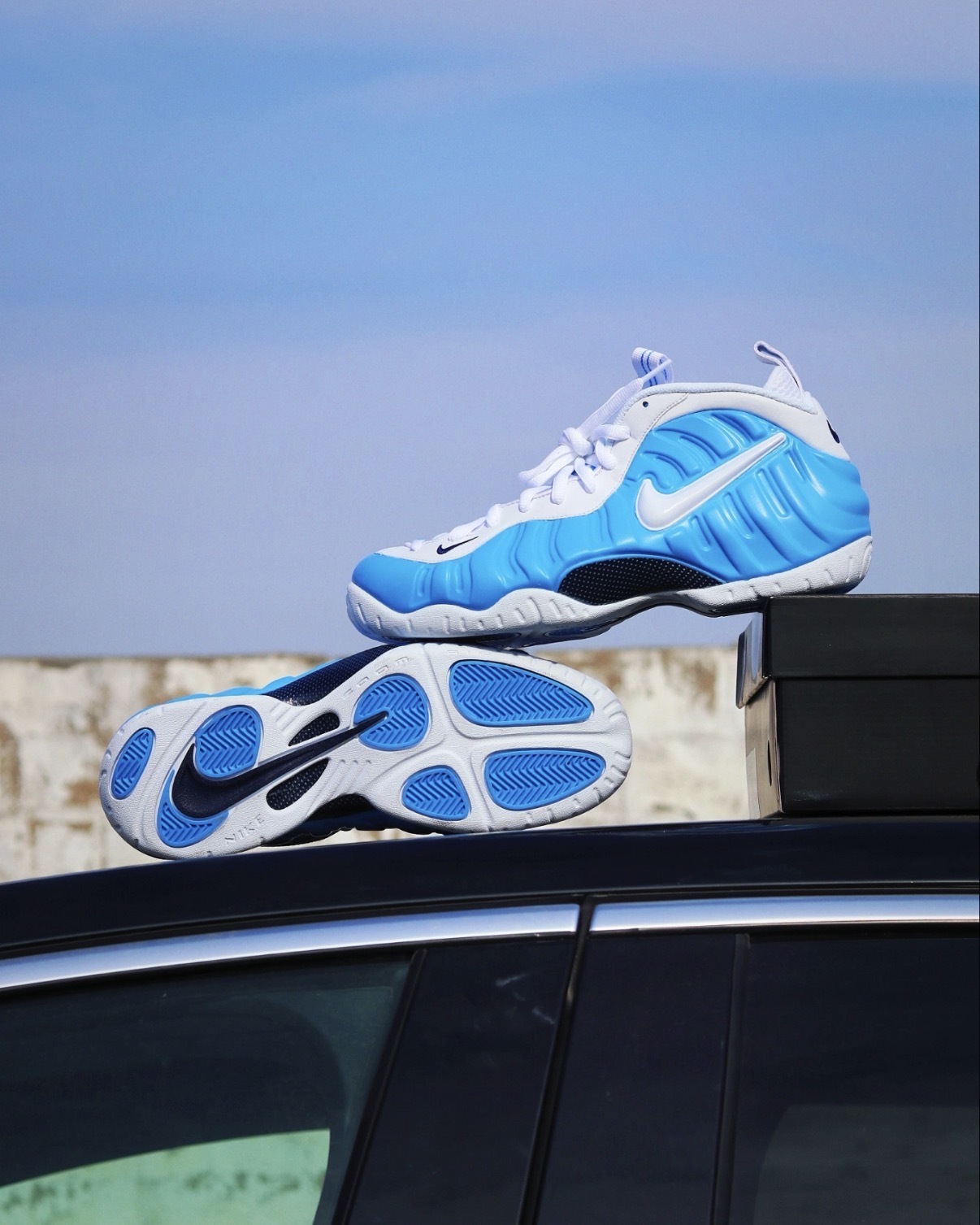 男鞋 NIKE AIR FOAMPOSITE PRO 白藍 果凍底 緩震 太空鞋 運動鞋【HF0794-400】