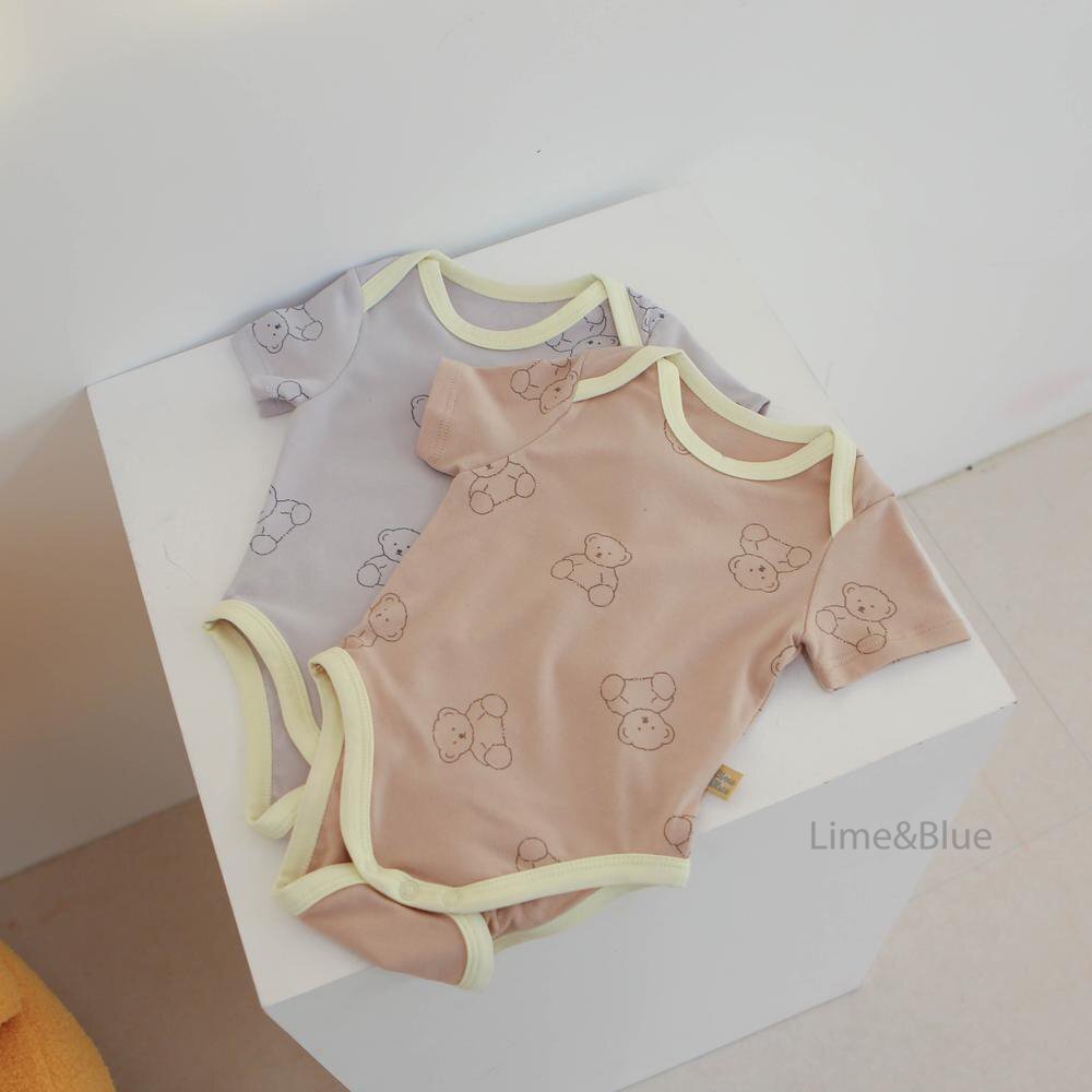 正韓夏Limeblue 六色嫩嬰熊熊包屁衣