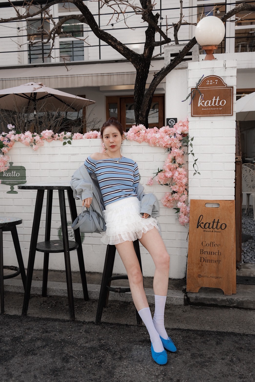 #AF02千層蛋糕褲裙(黑/白)