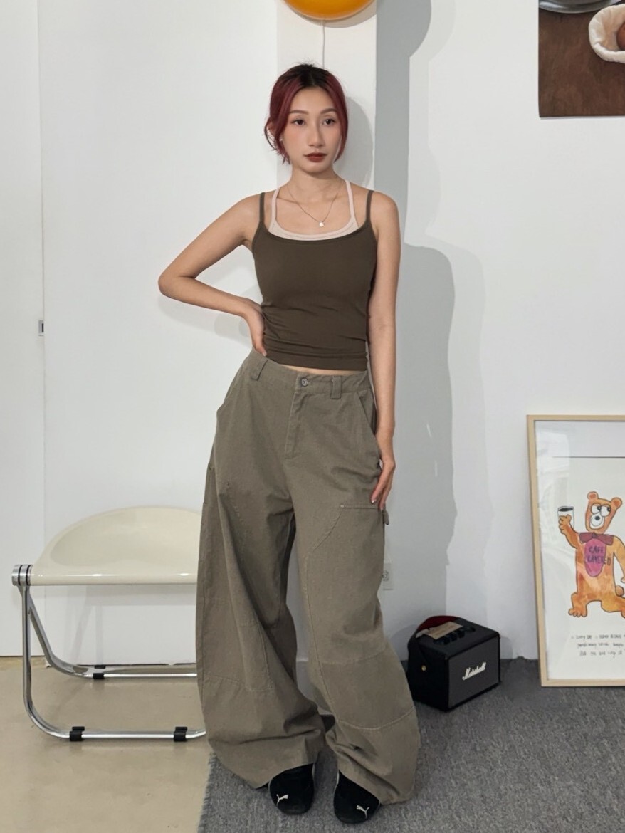 urban track 後交叉假兩件撞色bra top