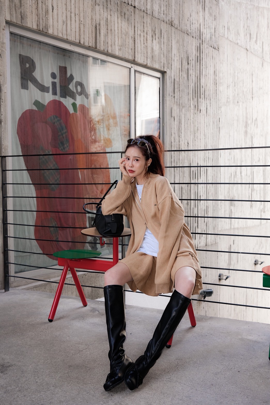 #AF80蝴蝶結小腿靴