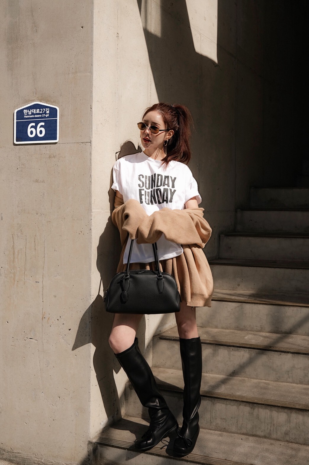 #AF01快樂星期天短Ｔ(白/咖/深藍)