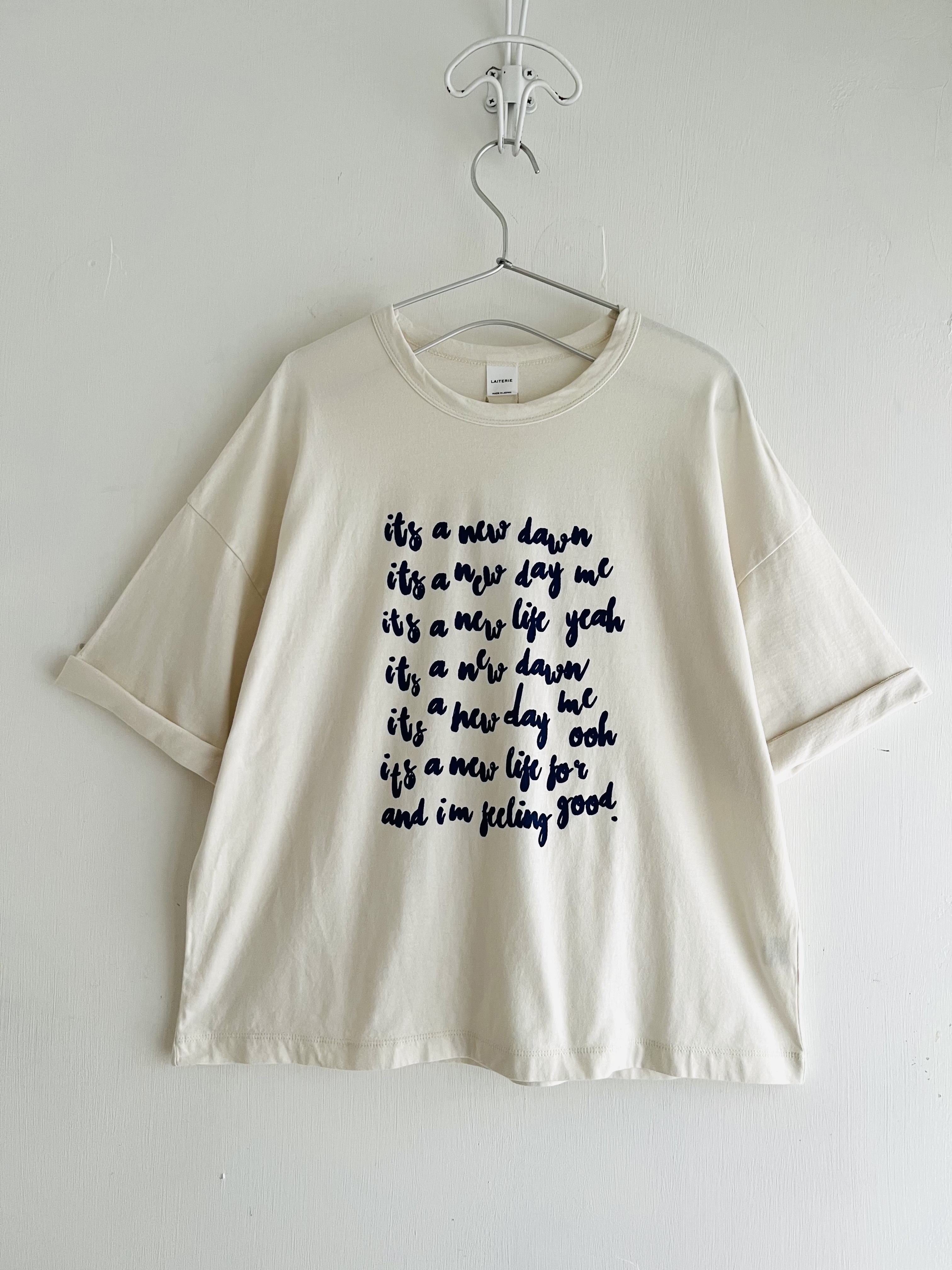 LAITERIE米色圓領tee