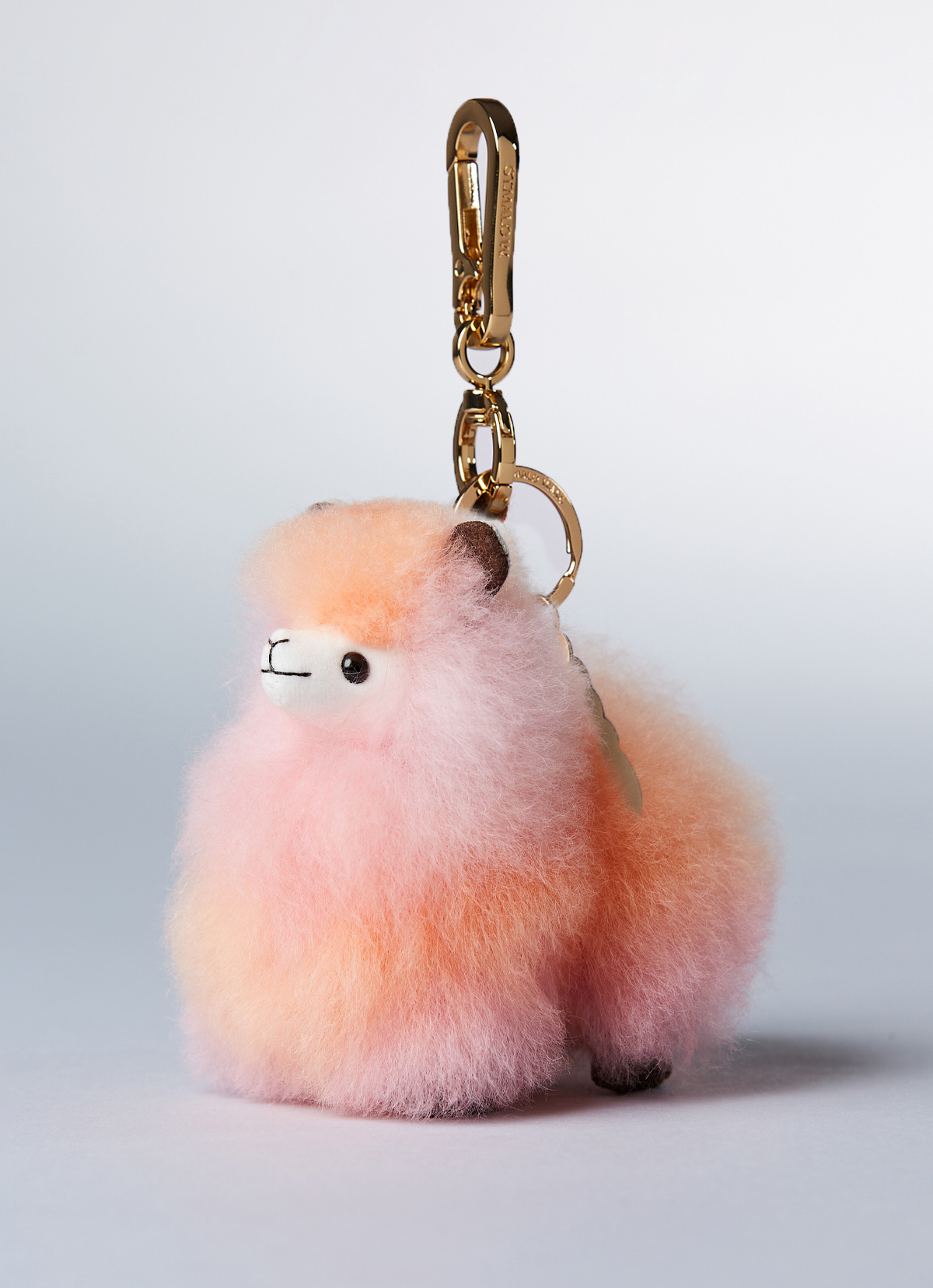 ST.MALO 秘魯工匠手工天然羊駝毛娃娃鑰匙圈12CM-2699CB-蜜桃果果