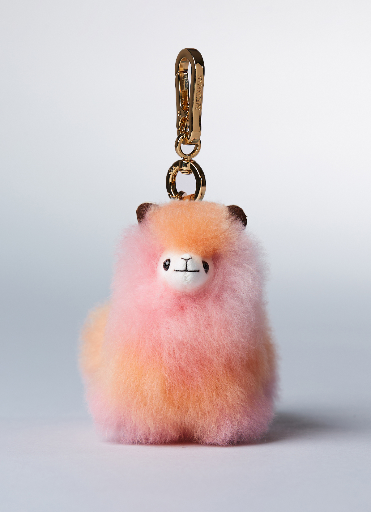 ST.MALO 秘魯工匠手工天然羊駝毛娃娃鑰匙圈12CM-2699CB-蜜桃果果