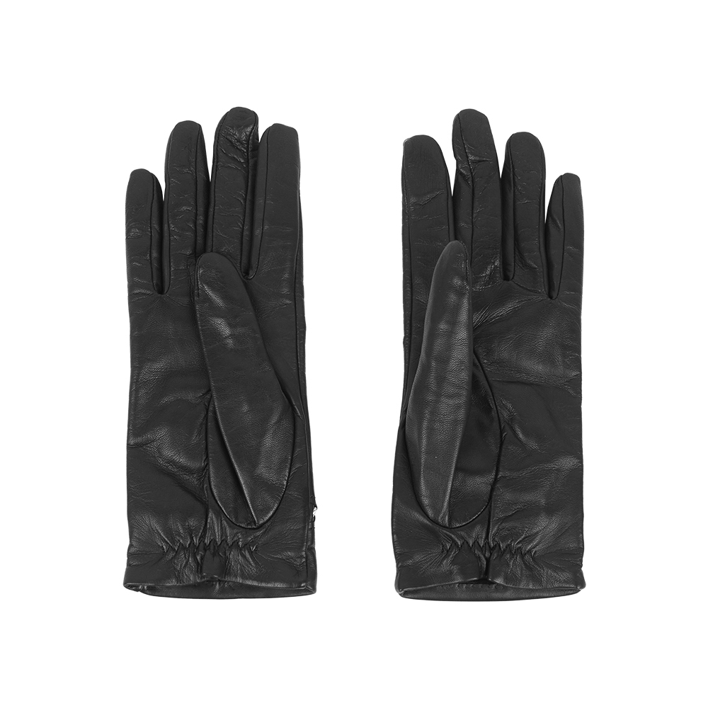 【CHANEL】CC Logo 皮穿鍊設計小羊皮手套(7.5)(黑色)