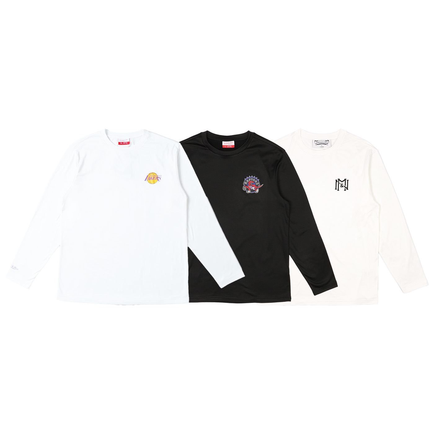 Mitchell & Ness NBA LONG-SLEEVE TEE 黑色 白色 暴龍 湖人 M&N 基礎款 長T【TE0374】