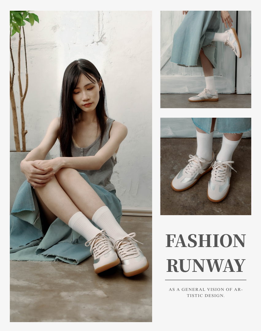 Sanly Joy 銀米配色真皮德訓鞋 3M防潑水設計展示