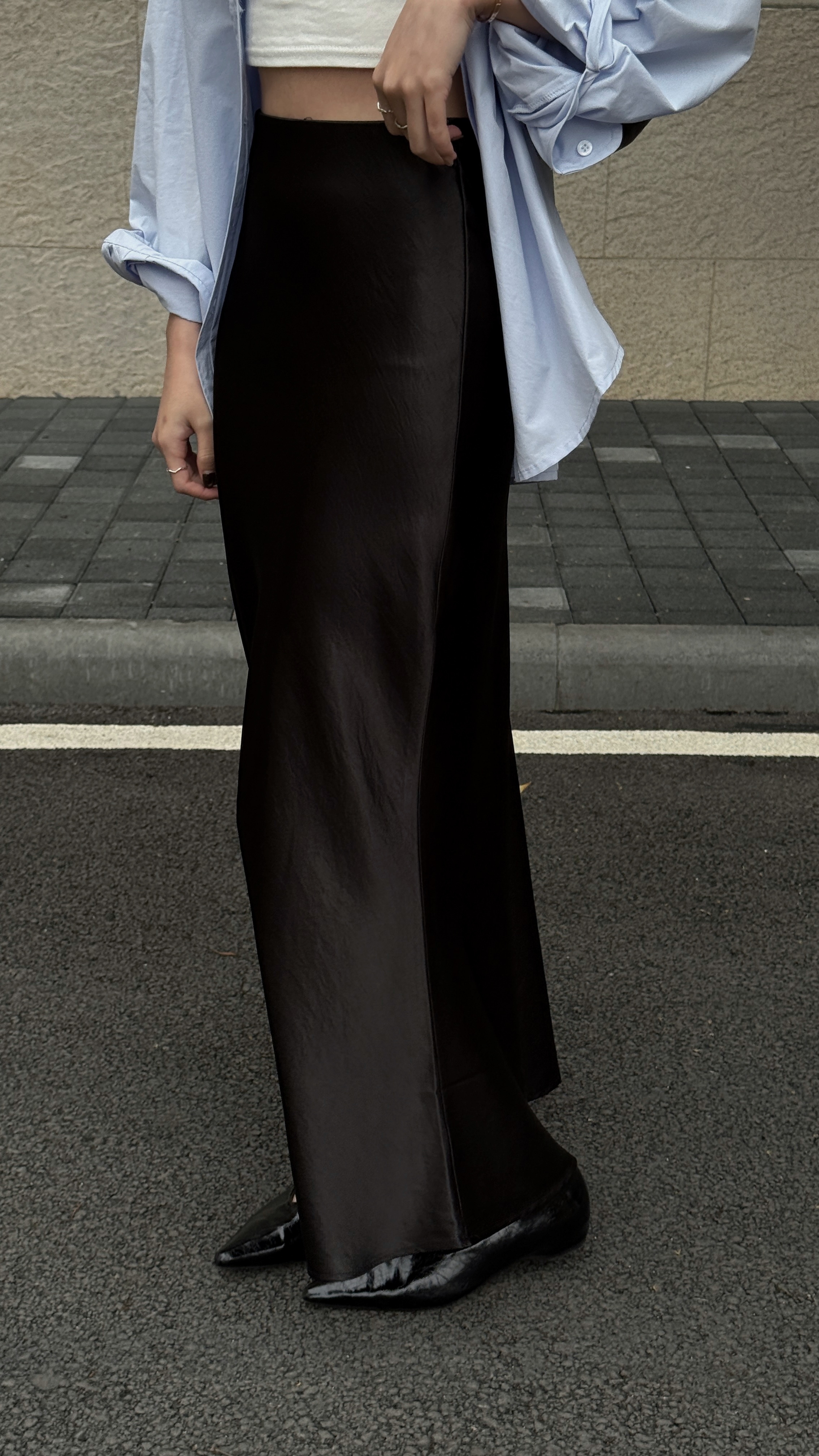 緞面珠光魚尾裙 ( 2 colors )