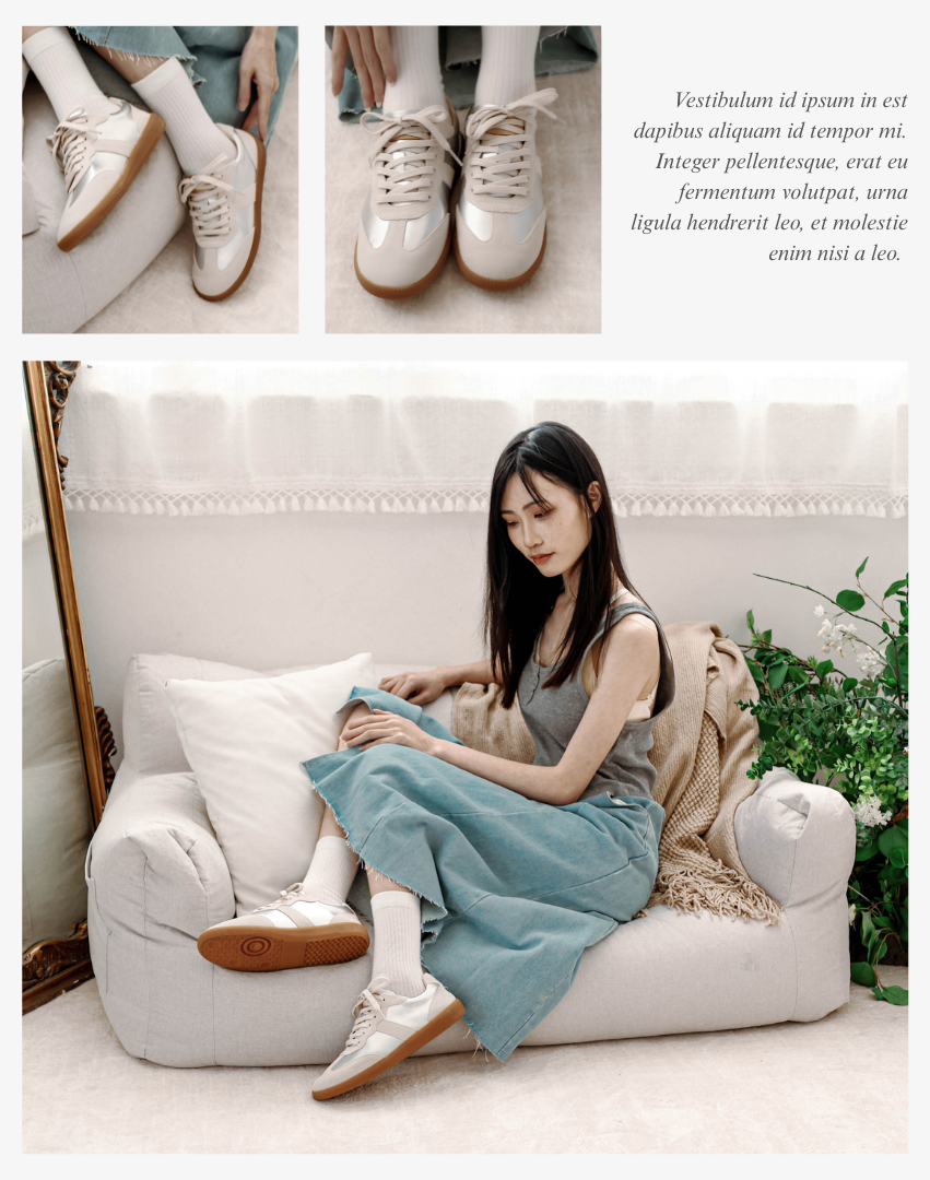 Sanly Joy 銀米配色德訓鞋 女生日常穿搭展示