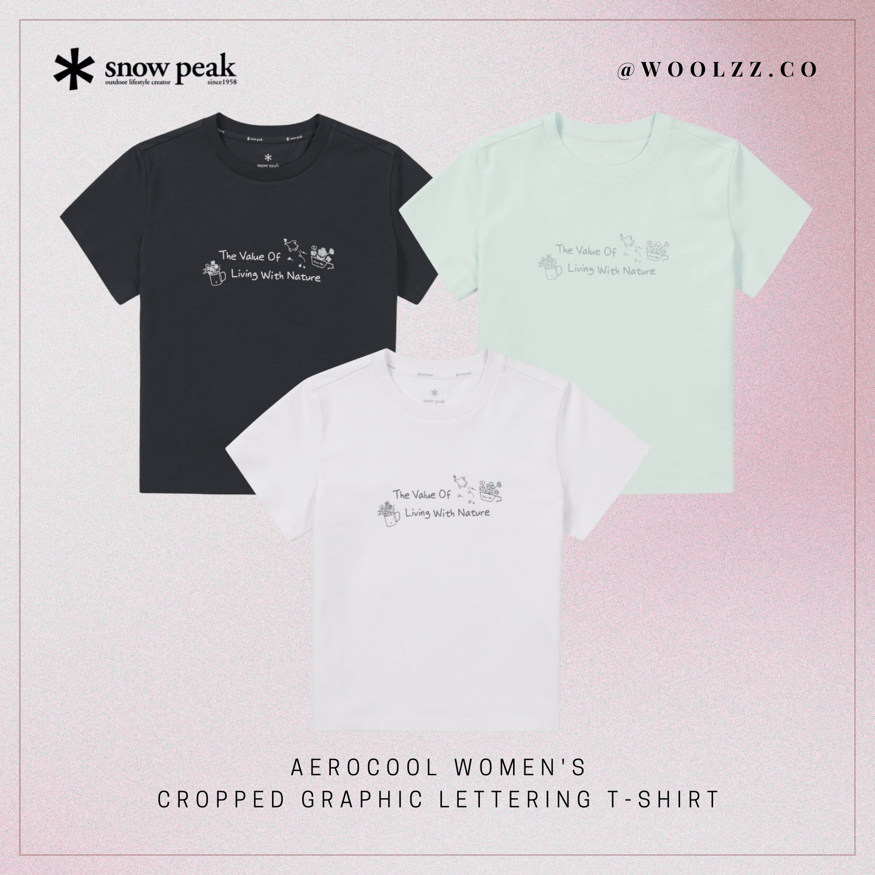 Snow Peak AeroCool 女款短版字母印花短袖上衣 S26MWF-TS25
