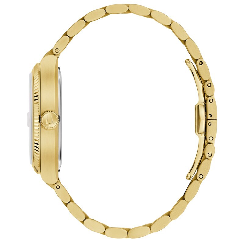 萬年鐘錶 - BULOVA 寶路華   Super Seville 超級塞維利亞系列  方形復古262kHz超頻精準  拉絲翠綠色錶盤錶盤石英機芯男錶 97B237  錶徑 37.5MM