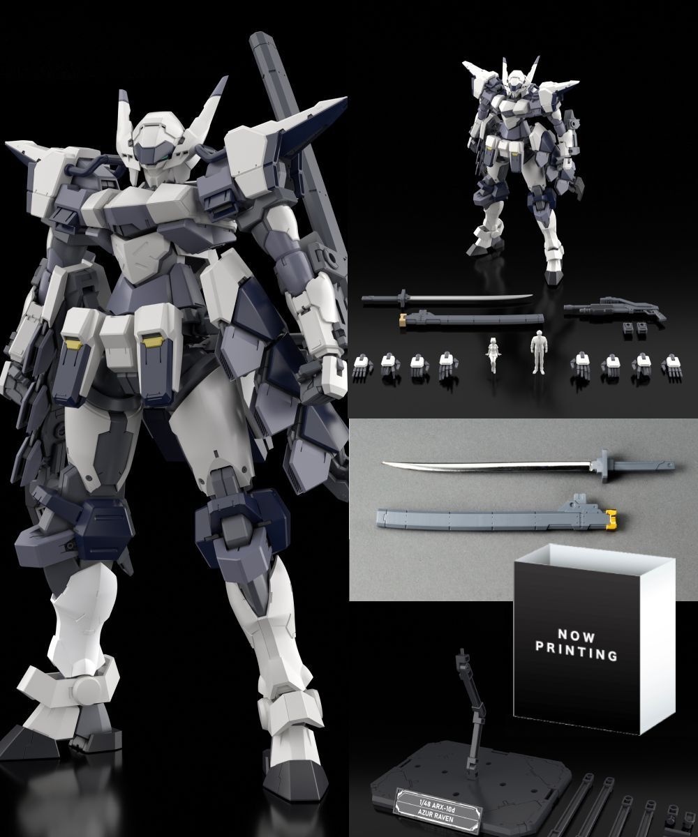 預購-KADOKAWA PLASTIC MODEL SERIES 「驚爆危機 Family」 1/48比例模型 AZUR RAVEN 10式改單分子切割刀電鍍ver.＋附上海老川兼武設計特製台座【日本進口精品】