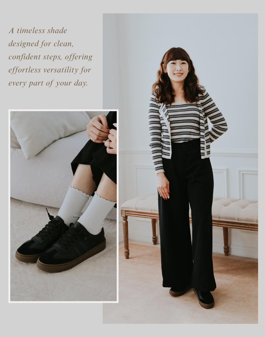 Sanly Joy 索琳厚底德訓鞋 經典黑女生復古休閒穿搭