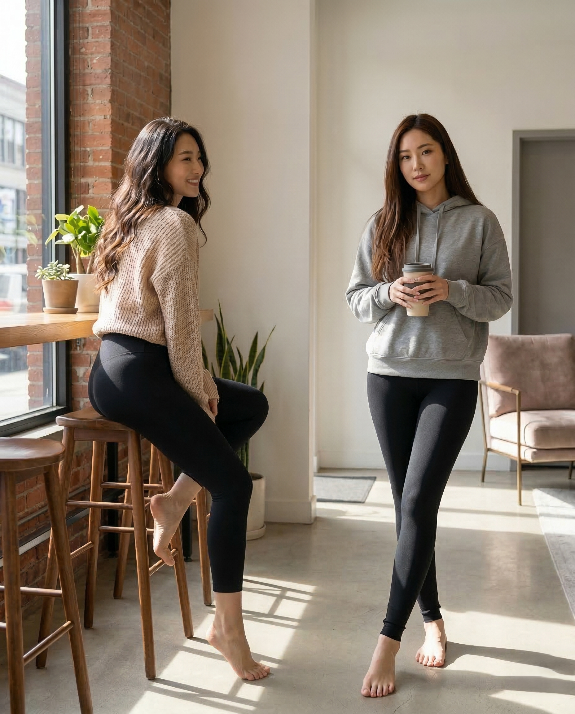 【預購】Timberland  H0301109  仿皮草內起絨九分緊身褲